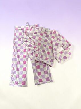 Girls Lavender Checkerboard 2 Piece Set (6X)